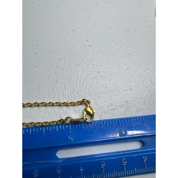 Gold Tone Crystal Round Locket Necklace Chain Vintage Style Photo Holder Pendant - Picture 7 of 8